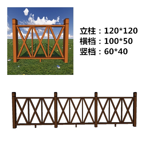 湖州塑木围栏厂家直销-塑木护栏材料尺寸组合